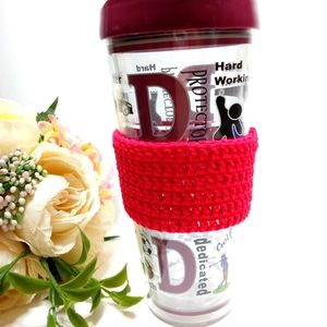 Crochet Coffee Cup Cozy. Hot Chocolate Cup Cozy. Cup Sleeve Hot Drink Holder